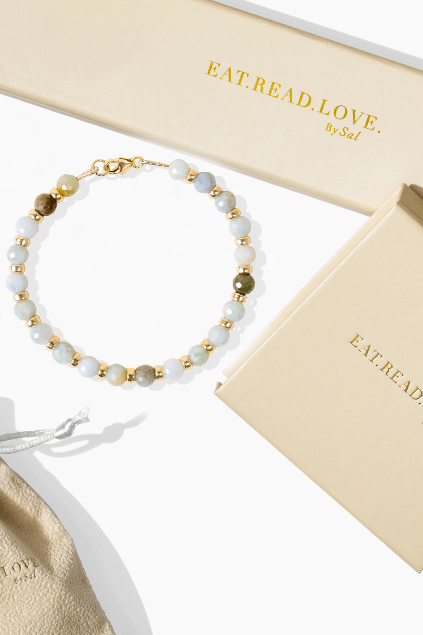 Endless Prosperity Faceted Jade Crystal Bracelet With Roundel Gold Vermeil - Eat.Read.Love.