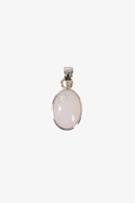 Ethiopian Opal Sterling Silver Pendant - Eat.Read.Love.