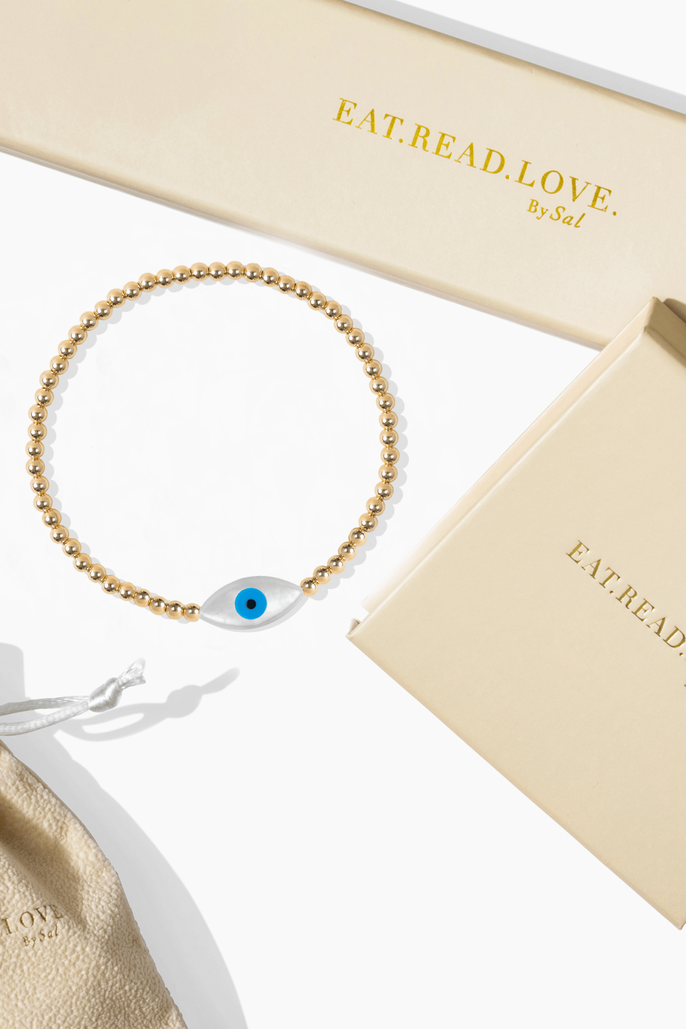 Evil Eye 14k Gold Vermeil Beaded Bracelet - Eat.Read.Love.