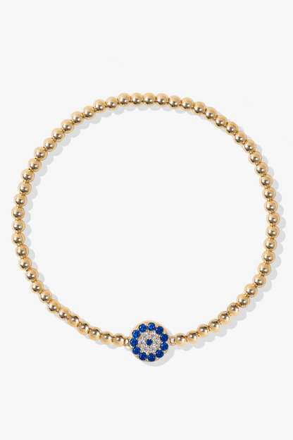 Evil Eye 14k Gold Vermeil Beaded Bracelet - Eat.Read.Love.