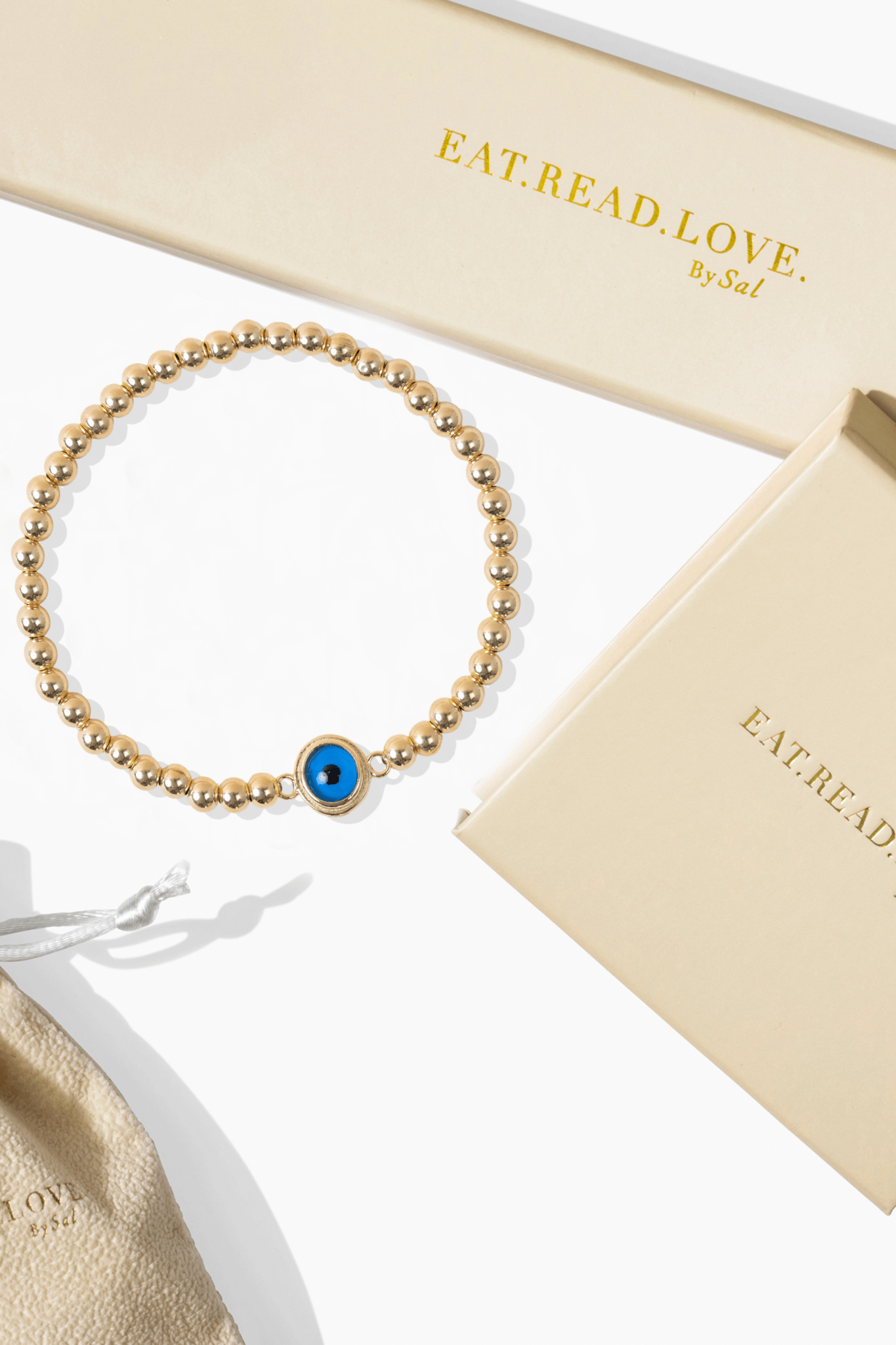 Evil Eye 14k Gold Vermeil Beaded Bracelet - Eat.Read.Love.