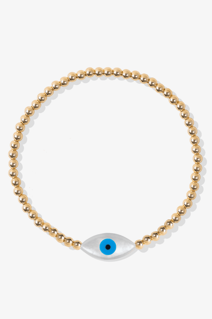 Evil Eye 14k Gold Vermeil Beaded Bracelet - Eat.Read.Love.