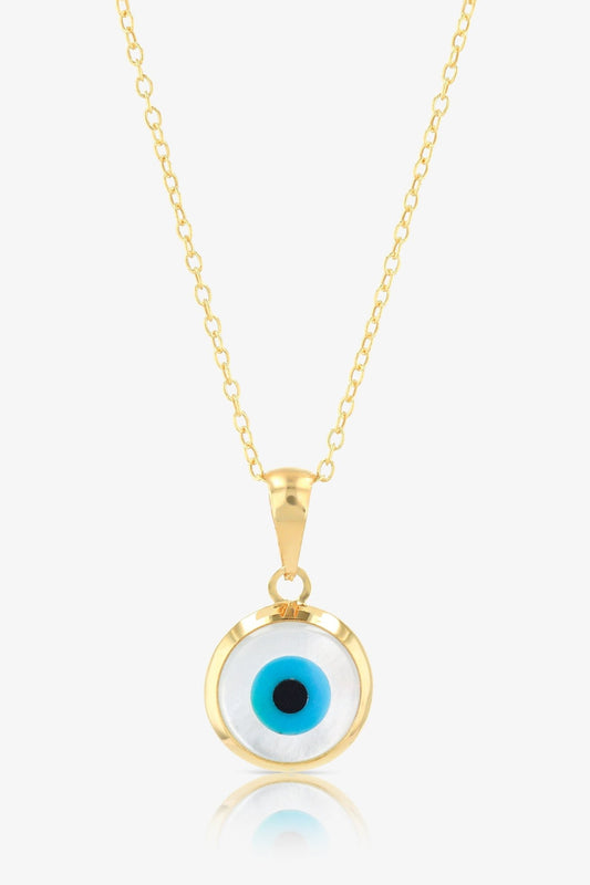 Evil Eye Pendant Necklace 14k REAL Gold - Eat.Read.Love.