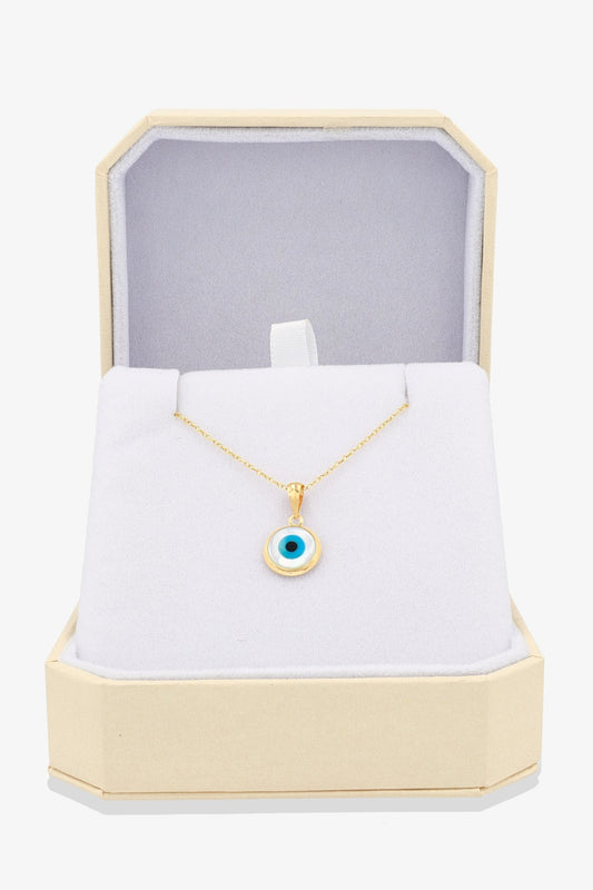 Evil Eye Pendant Necklace 14k REAL Gold - Eat.Read.Love.