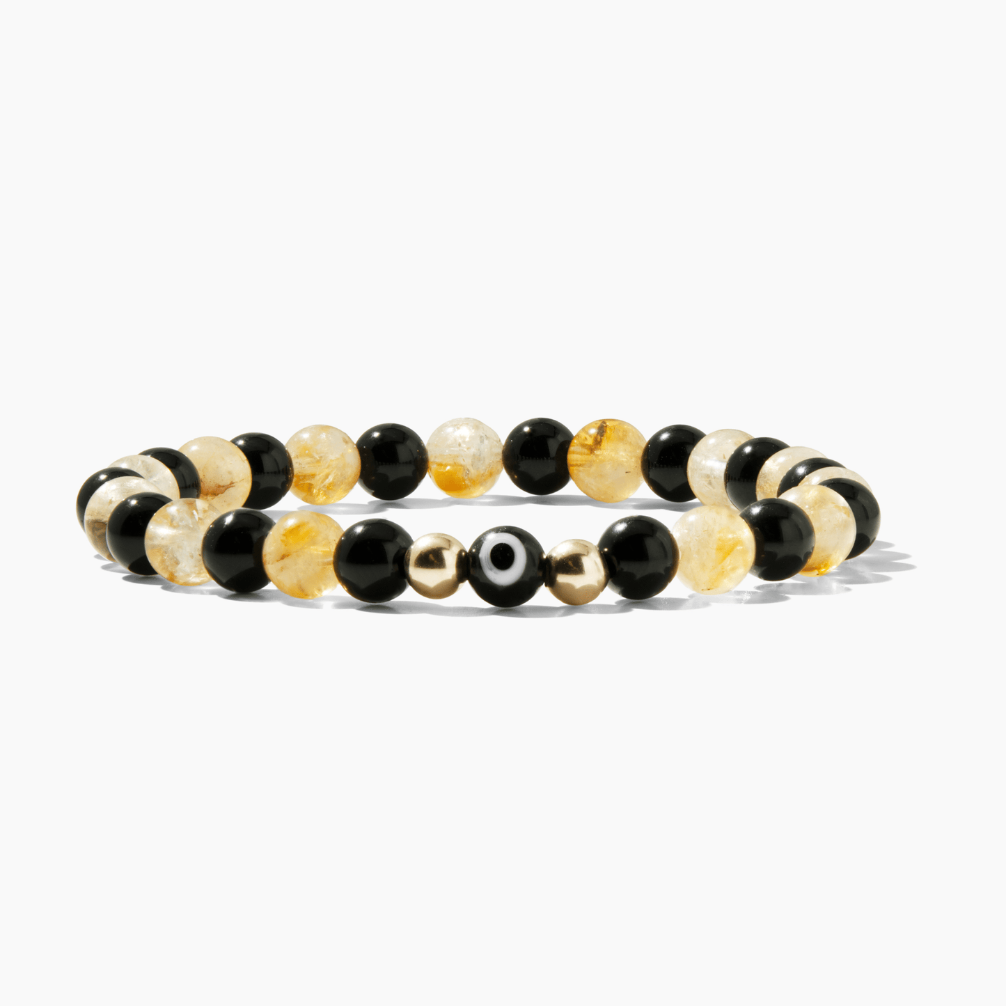 Eye of Protection Citrine and Black Obsidian Bracelet REAL Gold - Eat.Read.Love.