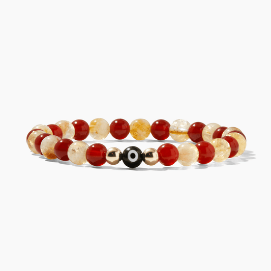 Eye of Reconciliation Citrine and Carnelian Bracelet REAL Gold - Eat.Read.Love.