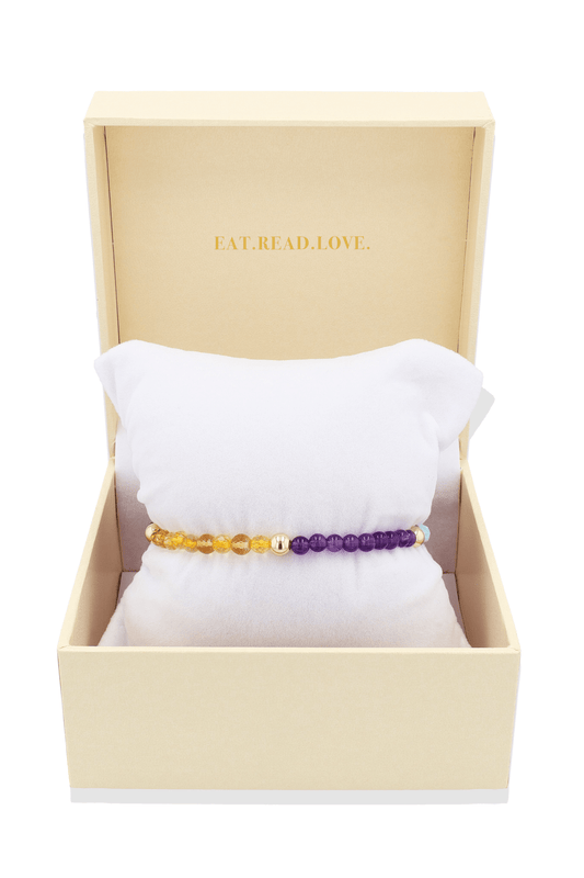 Fire Sign Beaded Bracelet with REAL Gold - Eat.Read.Love.