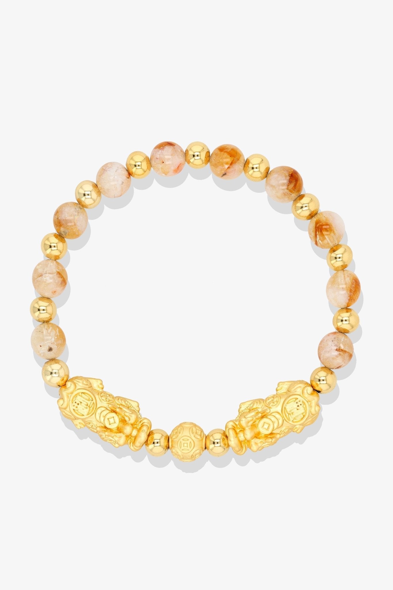 Forever Fortune 18K Gold Vermeil Double Pixiu Aquamarine Bracelet - Eat.Read.Love.