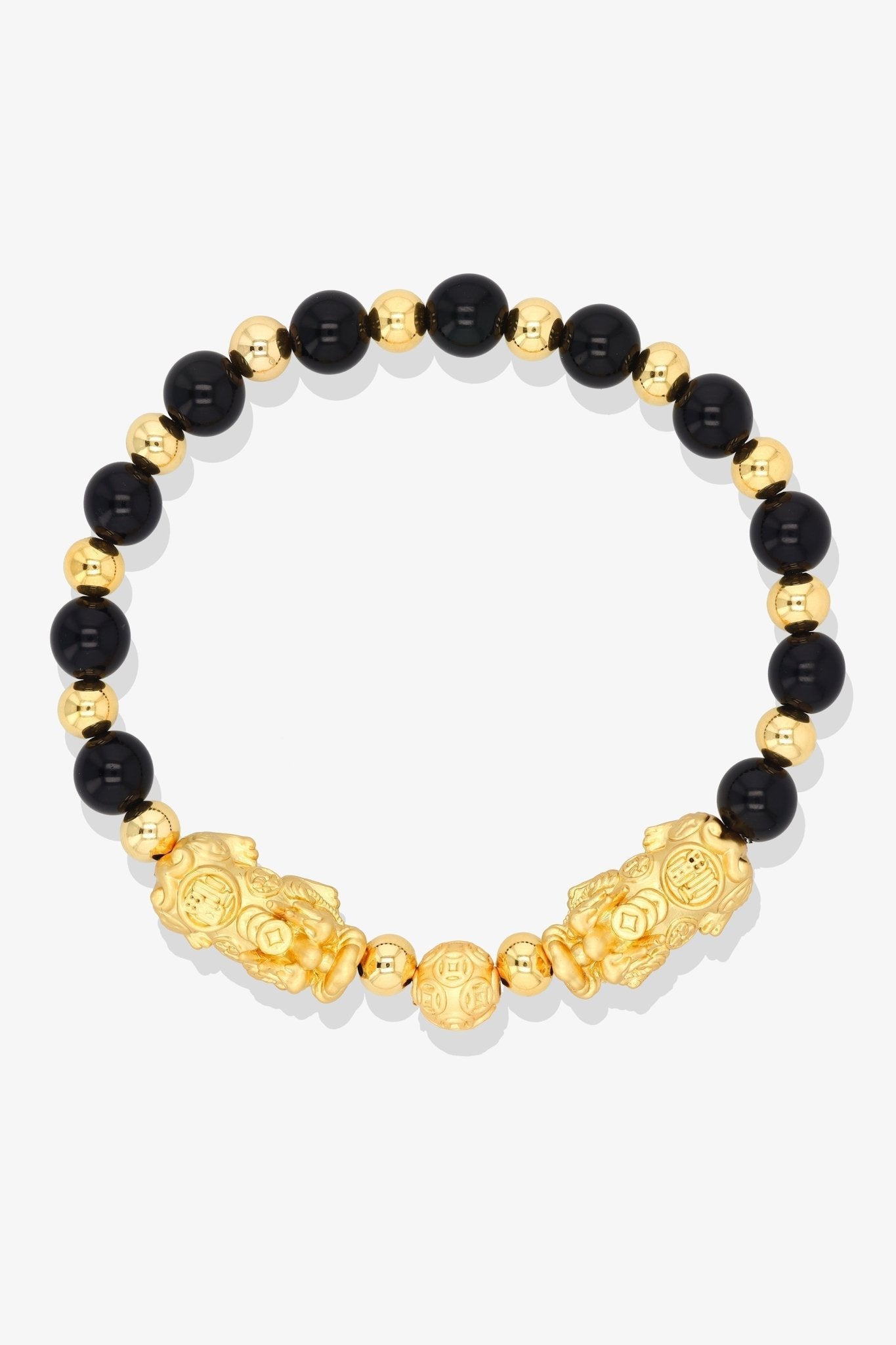 Forever Fortune 18K Gold Vermeil Double Pixiu Aquamarine Bracelet - Eat.Read.Love.