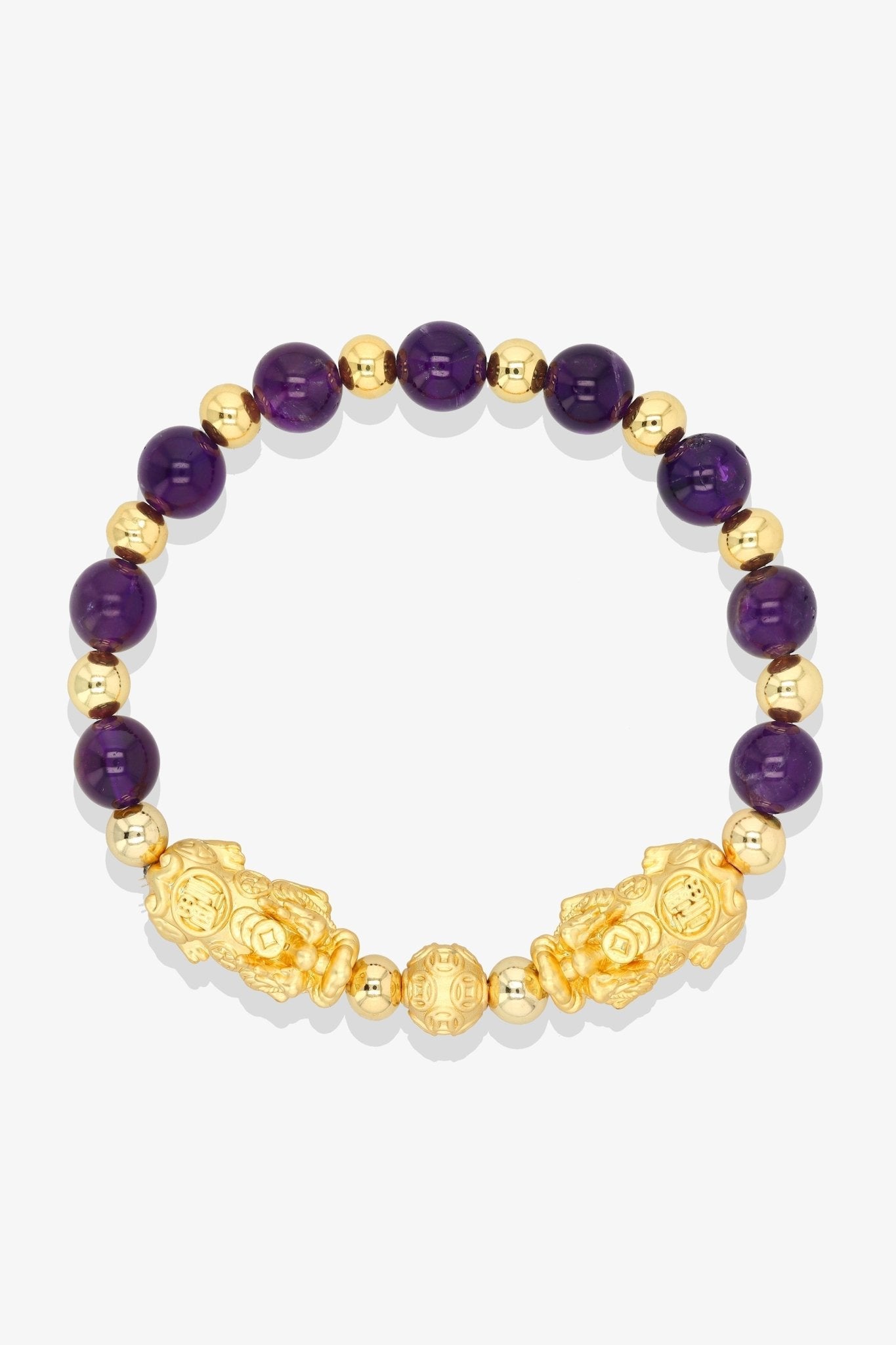 Forever Fortune 18K Gold Vermeil Double Pixiu Aquamarine Bracelet - Eat.Read.Love.