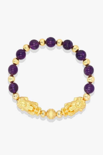 Forever Fortune 18K Gold Vermeil Double Pixiu Gem Fusion Bracelet - Eat.Read.Love.