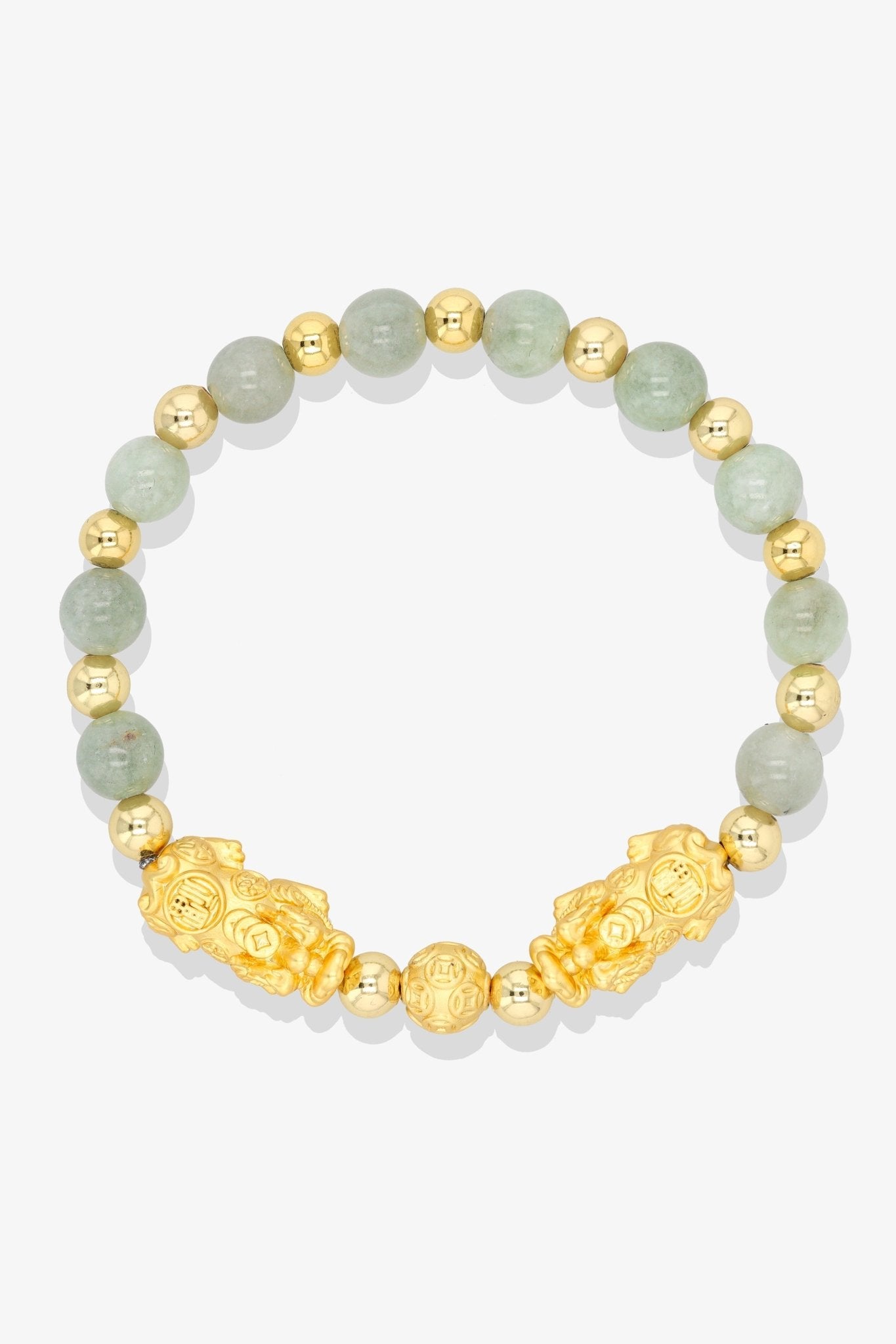 Forever Fortune 18K Gold Vermeil Double Pixiu Gem Fusion Bracelet - Eat.Read.Love.