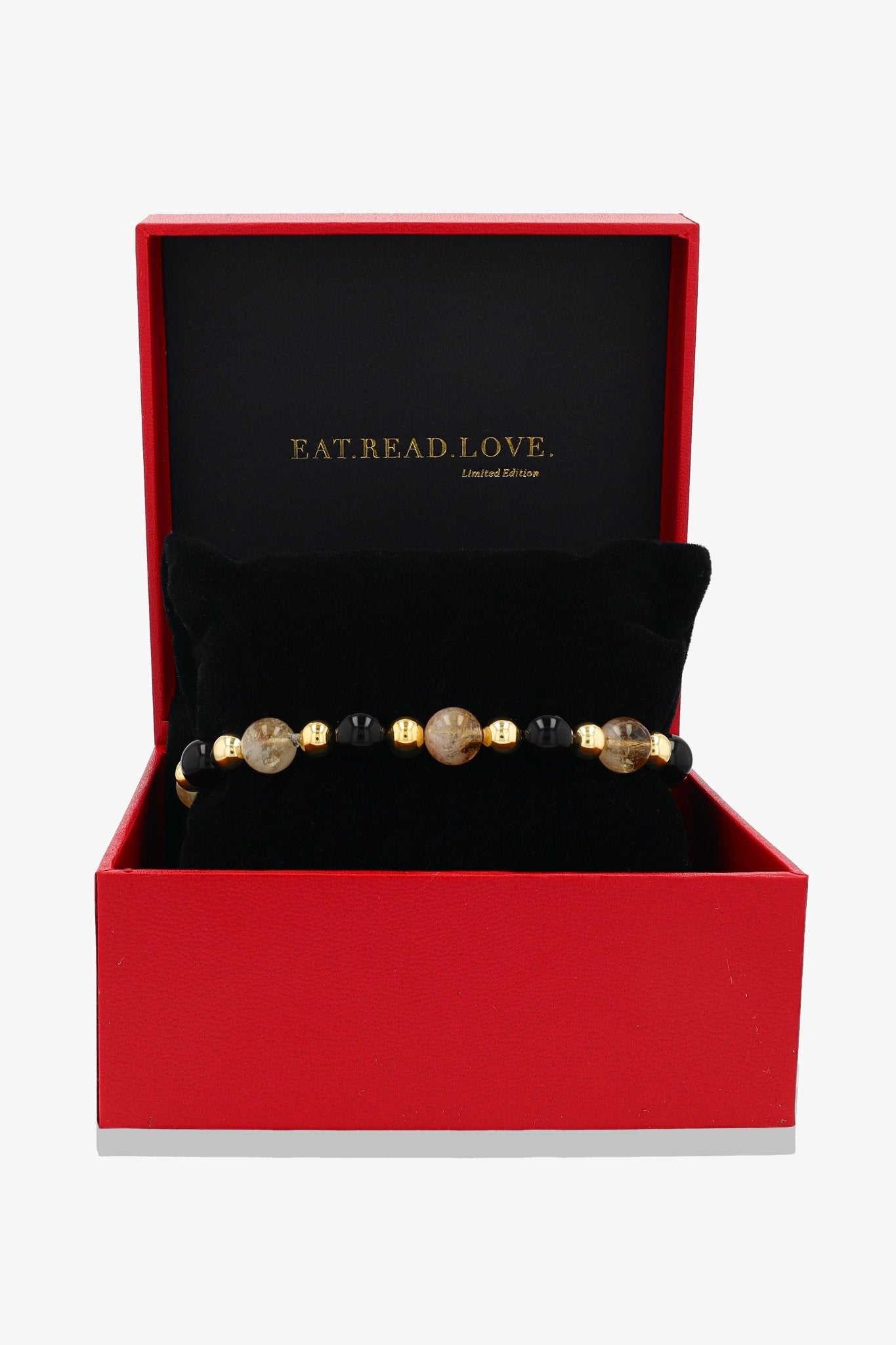 Fortune and Protection Black Obsidian and Citrine 18k Gold Vermeil Bracelet - Eat.Read.Love.