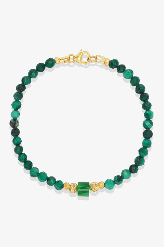 Garnet and Jade Gold Vermeil Crystal Bracelet - Fortune - Eat.Read.Love.