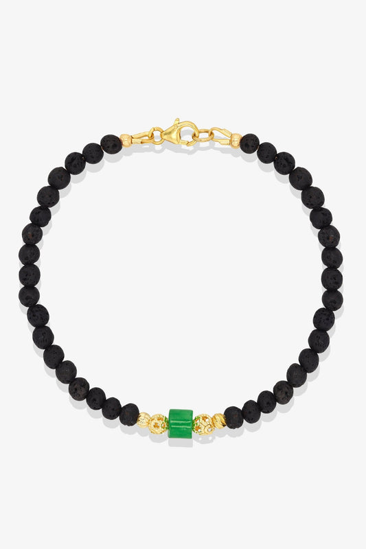 Garnet and Jade Gold Vermeil Crystal Bracelet - Fortune - Eat.Read.Love.