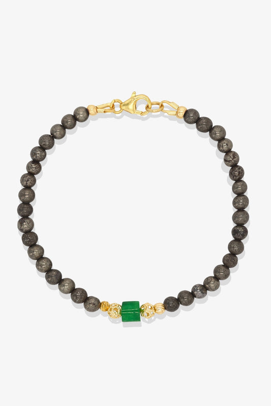 Garnet and Jade Gold Vermeil Crystal Bracelet - Fortune - Eat.Read.Love.