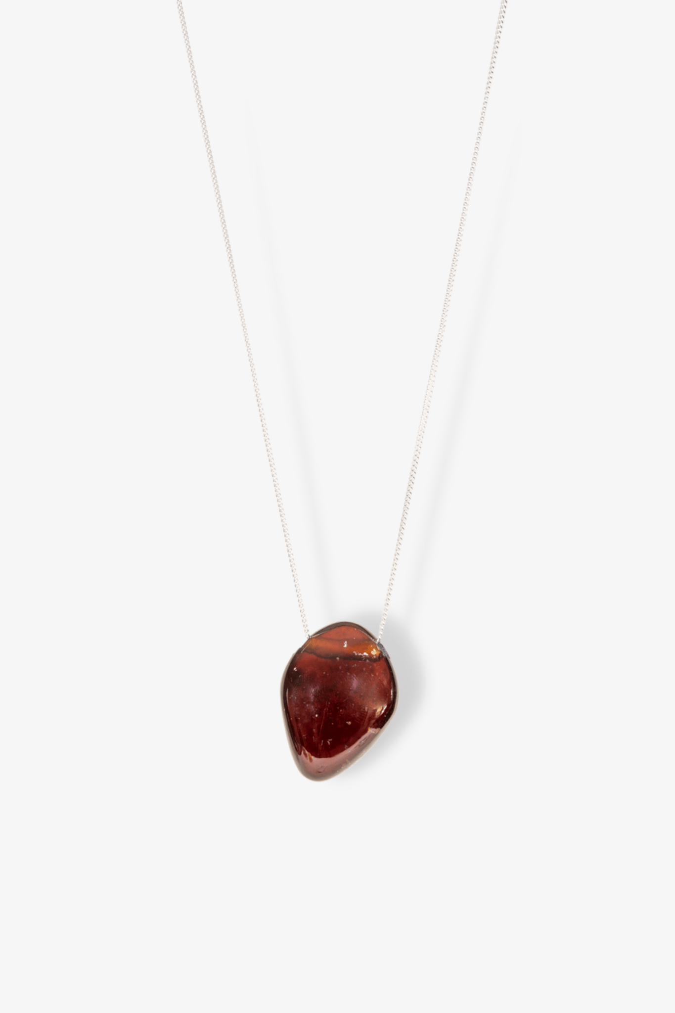 Garnet Drilled Freeform Rare Sterling Silver Necklace - Eat.Read.Love.