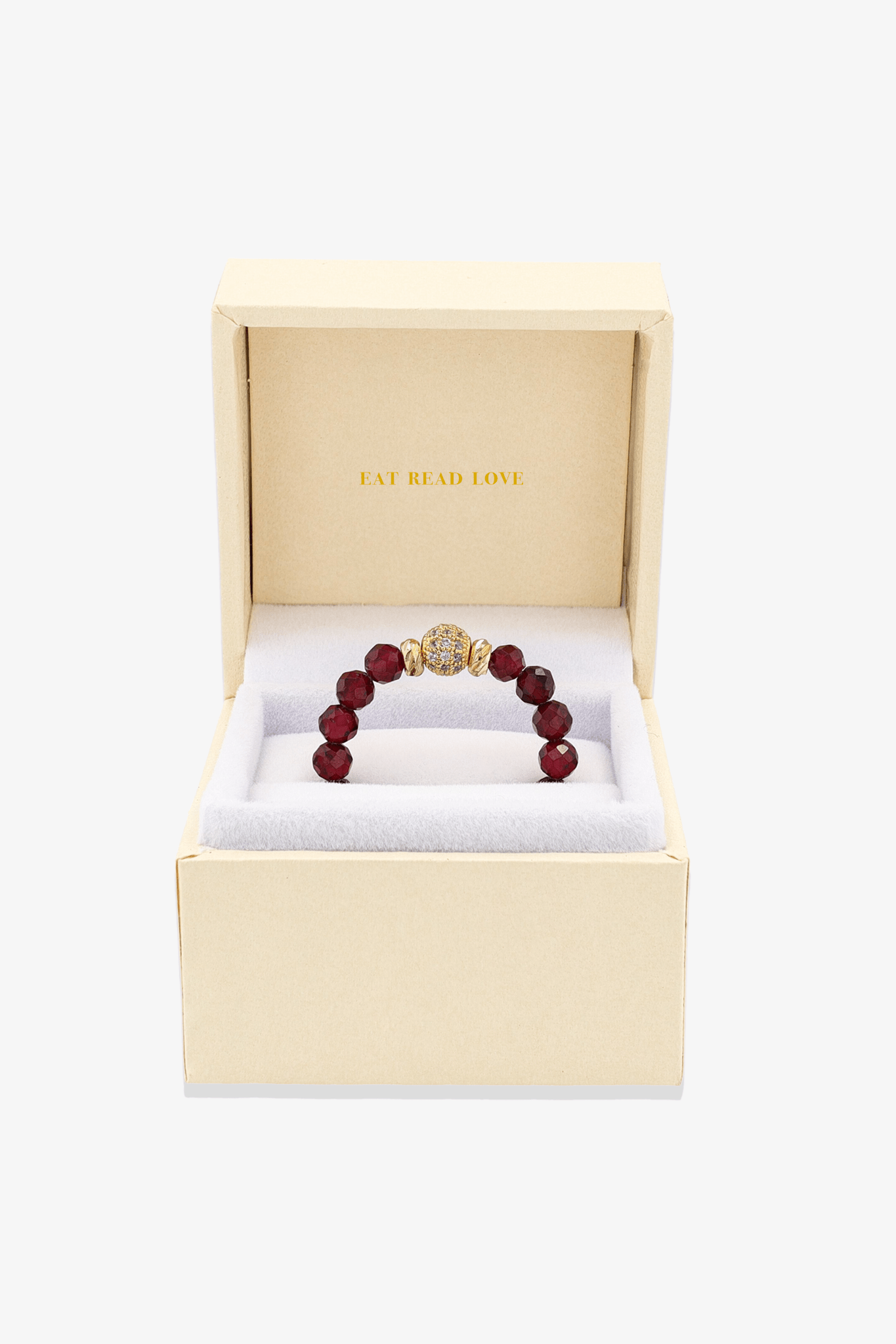 Garnet Gold Vermeil Stretch Ring - Wealth - Eat.Read.Love.