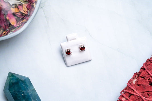 Garnet Small Stud Earrings - Eat.Read.Love.