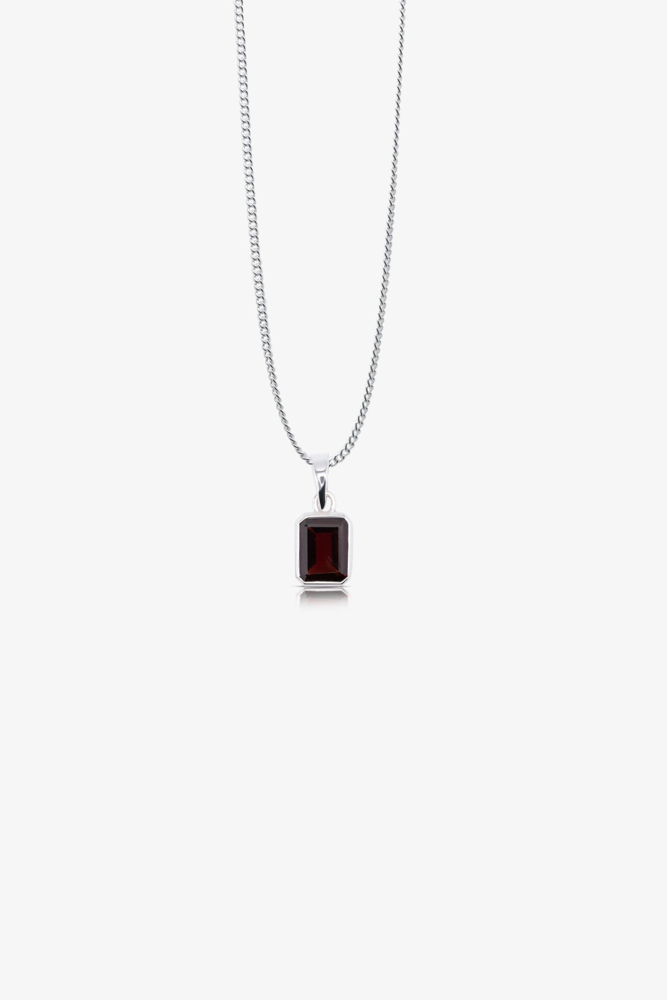 Garnet Sterling Silver Pendant - Eat.Read.Love.