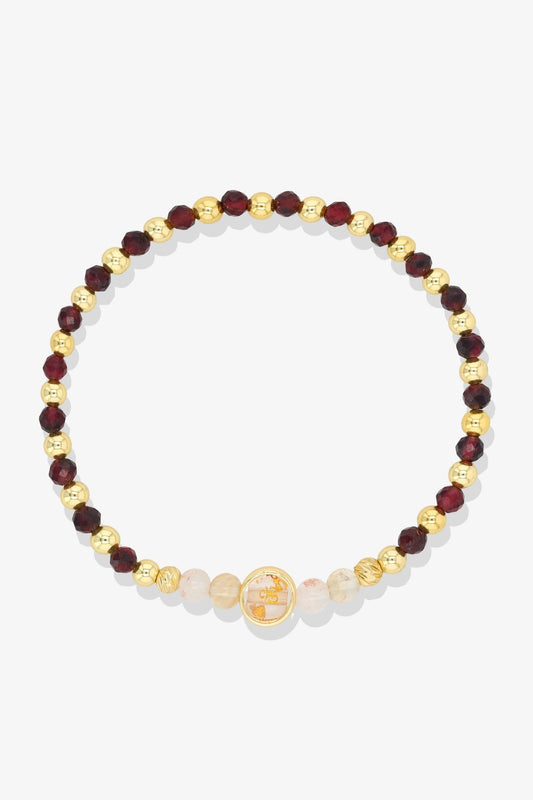 Gemini Ruby Gold Vermeil Fortune Zodiac Bracelet - Eat.Read.Love.