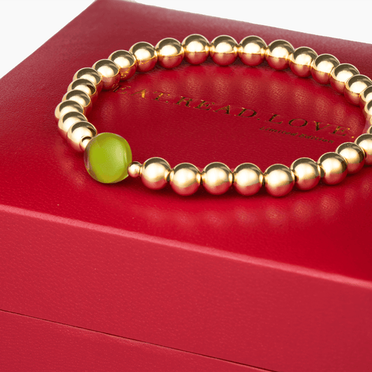 Genuine Moldavite REAL Gold Bracelet - Eat.Read.Love.