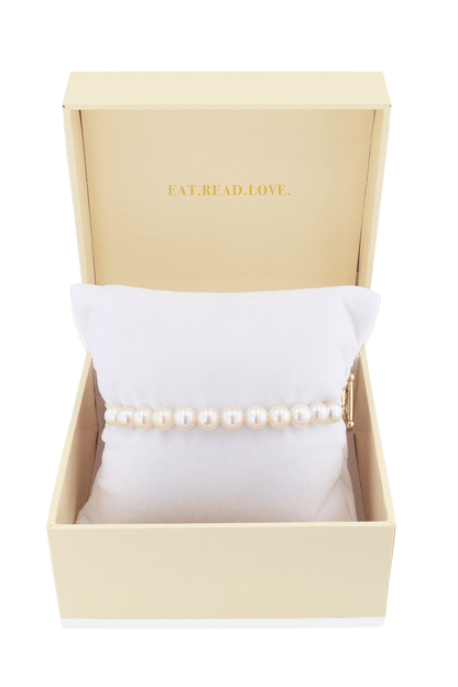 Goddess of Beauty Gold Vermeil Bracelet with Fresh Water Pearl - Eat.Read.Love.