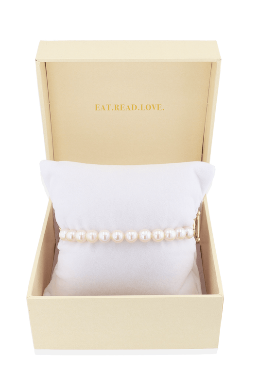 Goddess of Beauty Gold Vermeil Bracelet with Fresh Water Pearl - Eat.Read.Love.