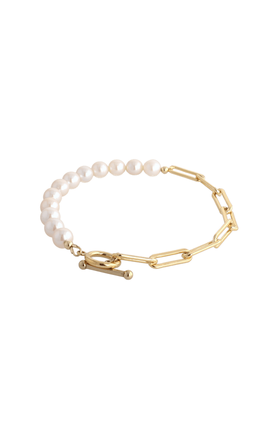 Goddess of Beauty Gold Vermeil Bracelet with Fresh Water Pearl - Eat.Read.Love.