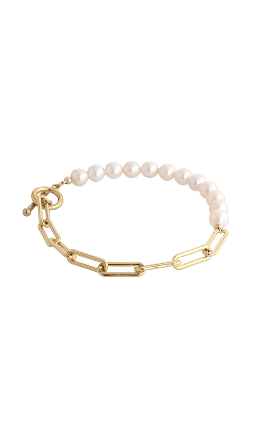 Goddess of Beauty Gold Vermeil Bracelet with Fresh Water Pearl - Eat.Read.Love.