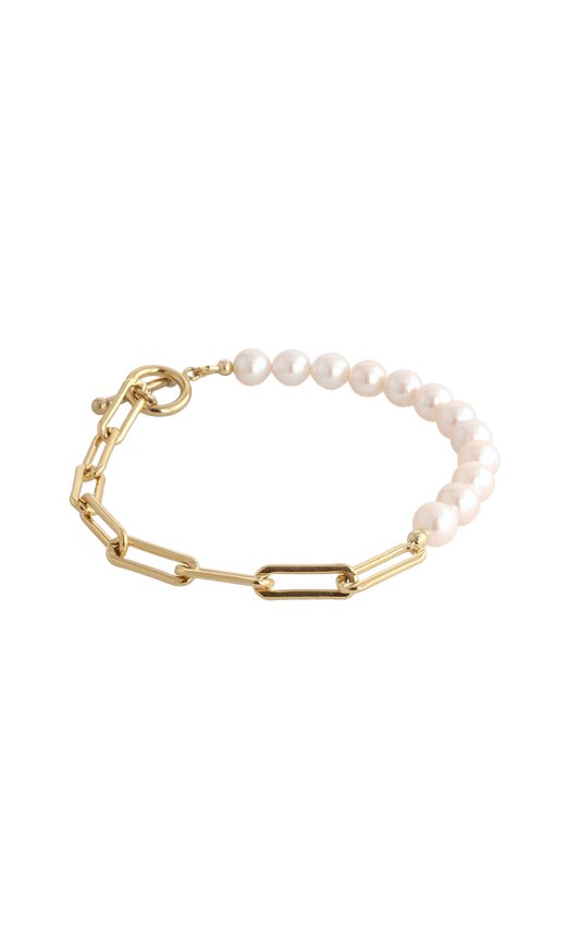 Goddess of Beauty Gold Vermeil Bracelet with Fresh Water Pearl - Eat.Read.Love.