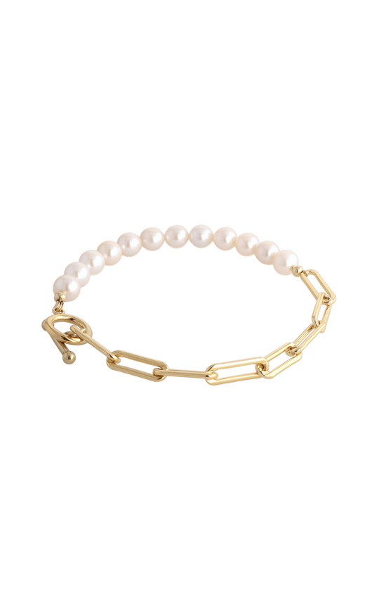 Goddess of Beauty Gold Vermeil Bracelet with Fresh Water Pearl - Eat.Read.Love.