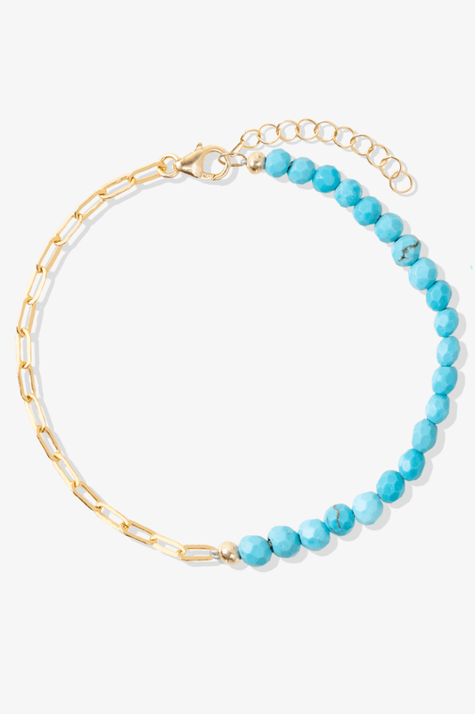 Goddess of Communication Gold Vermeil Bracelet With Turquoise - Eat.Read.Love.