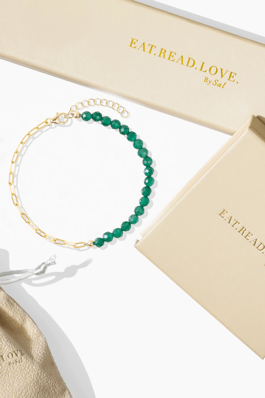 Goddess of Confidence Gold Vermeil Bracelet With Green Aventurine - Eat.Read.Love.