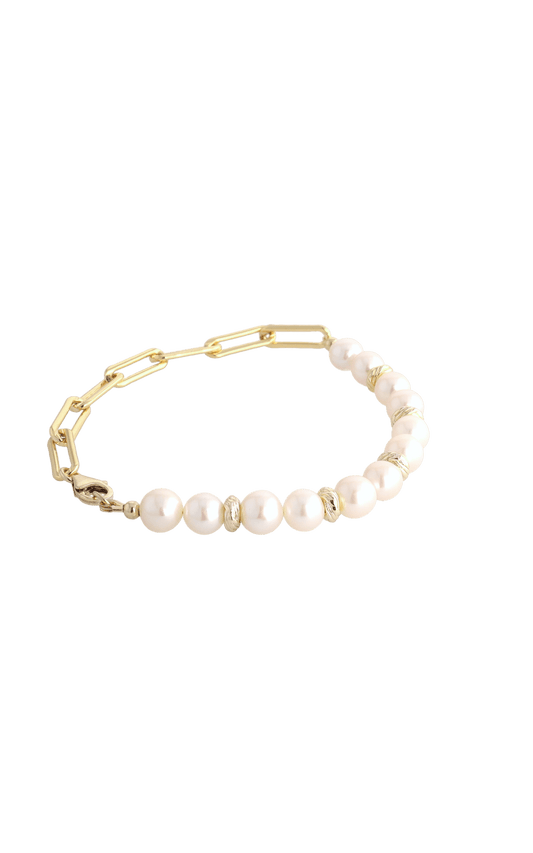 Goddess of Elegance Gold Vermeil Bracelet with Fresh Water Pearl - Eat.Read.Love.