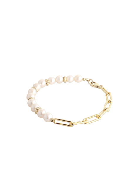Goddess of Elegance Gold Vermeil Bracelet with Fresh Water Pearl - Eat.Read.Love.