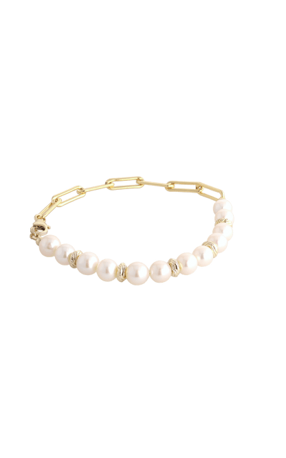 Goddess of Elegance Gold Vermeil Bracelet with Fresh Water Pearl - Eat.Read.Love.