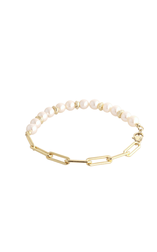 Goddess of Elegance Gold Vermeil Bracelet with Fresh Water Pearl - Eat.Read.Love.