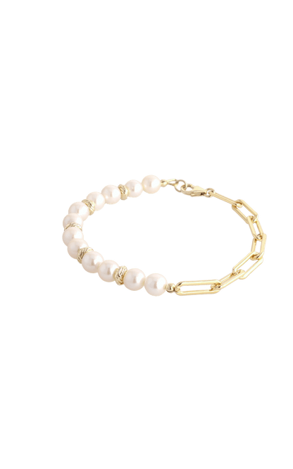 Goddess of Elegance Gold Vermeil Bracelet with Fresh Water Pearl - Eat.Read.Love.