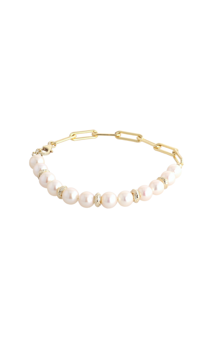 Goddess of Elegance Gold Vermeil Bracelet with Fresh Water Pearl - Eat.Read.Love.