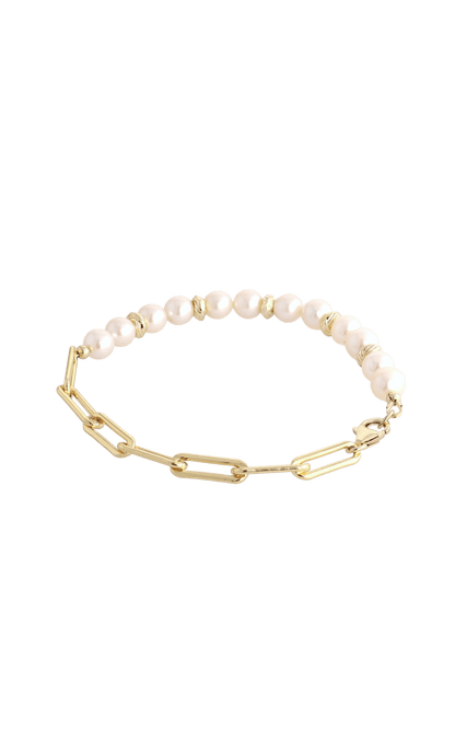 Goddess of Elegance Gold Vermeil Bracelet with Fresh Water Pearl - Eat.Read.Love.