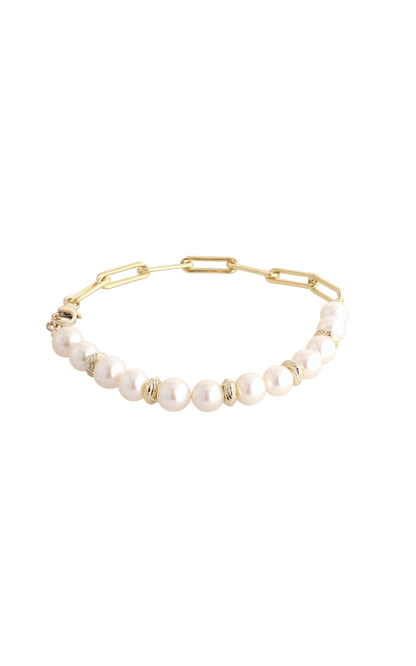 Goddess of Elegance Gold Vermeil Bracelet with Fresh Water Pearl - Eat.Read.Love.