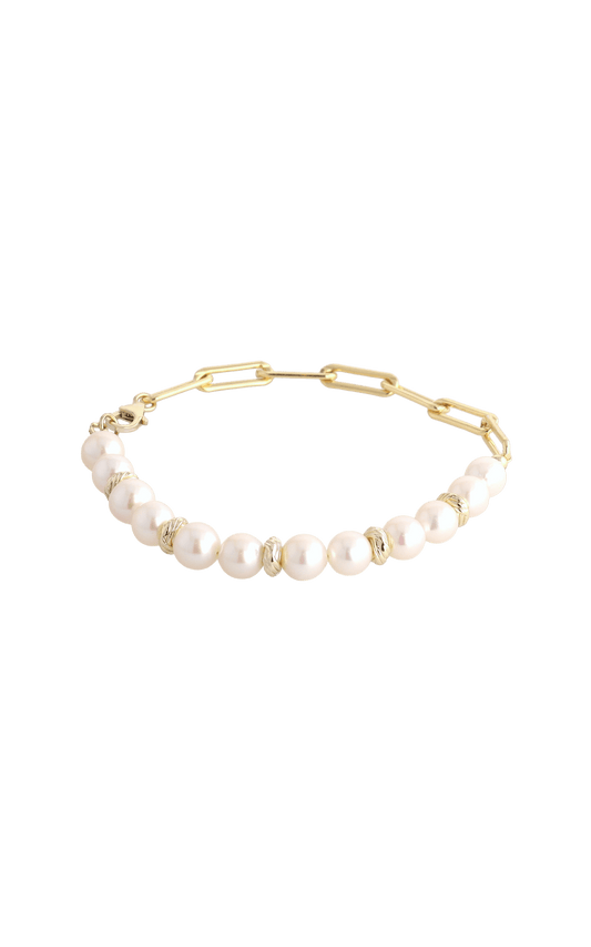 Goddess of Elegance Gold Vermeil Bracelet with Fresh Water Pearl - Eat.Read.Love.