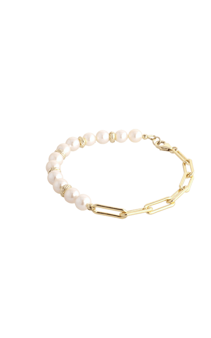 Goddess of Elegance Gold Vermeil Bracelet with Fresh Water Pearl - Eat.Read.Love.