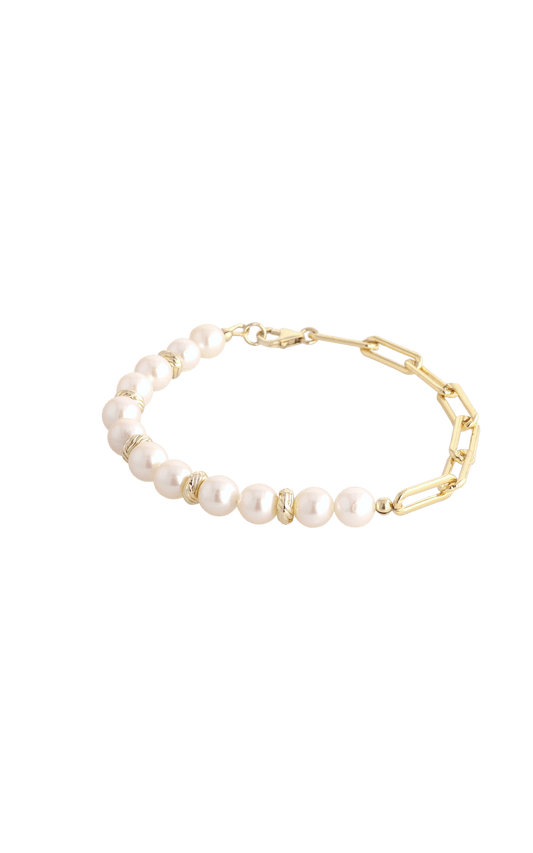 Goddess of Elegance Gold Vermeil Bracelet with Fresh Water Pearl - Eat.Read.Love.