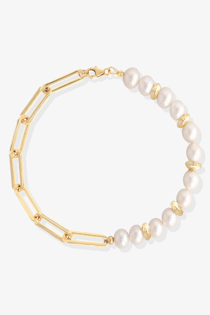 Goddess of Elegance Gold Vermeil Bracelet with Fresh Water Pearl - Eat.Read.Love.