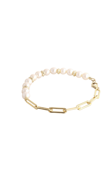 Goddess of Elegance Gold Vermeil Bracelet with Fresh Water Pearl - Eat.Read.Love.