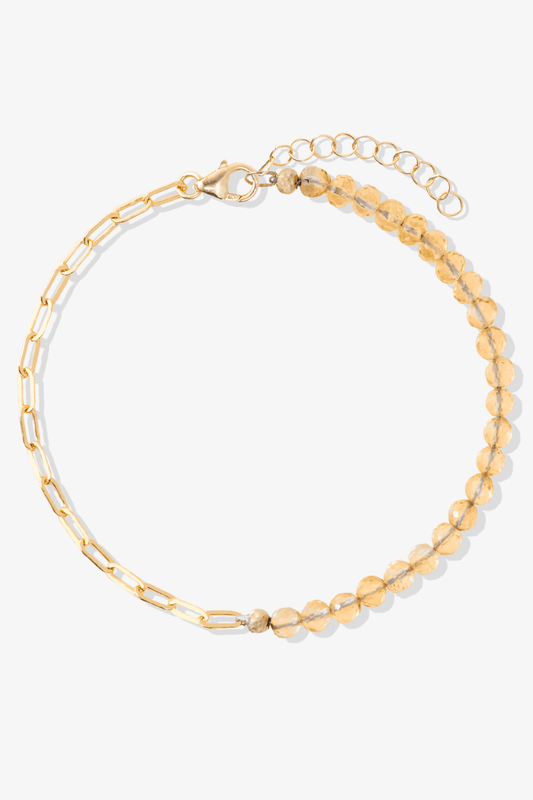 Goddess of Fortune Gold Vermeil Bracelet With Citrine - Eat.Read.Love.