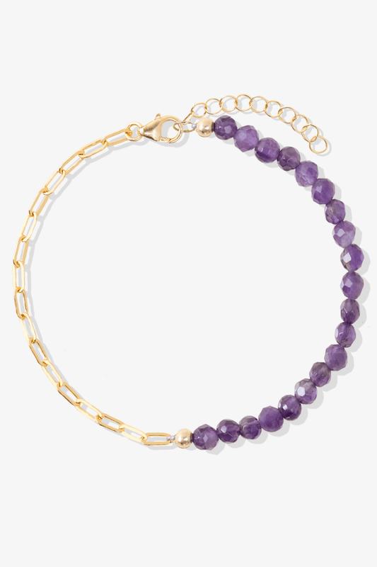 Goddess of Healing Gold Vermeil Bracelet With Amethyst - Eat.Read.Love.