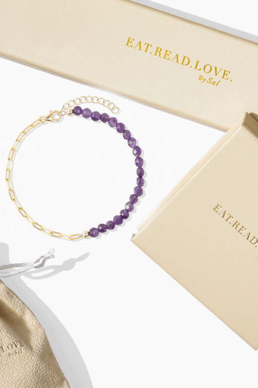 Goddess of Healing Gold Vermeil Bracelet With Amethyst - Eat.Read.Love.